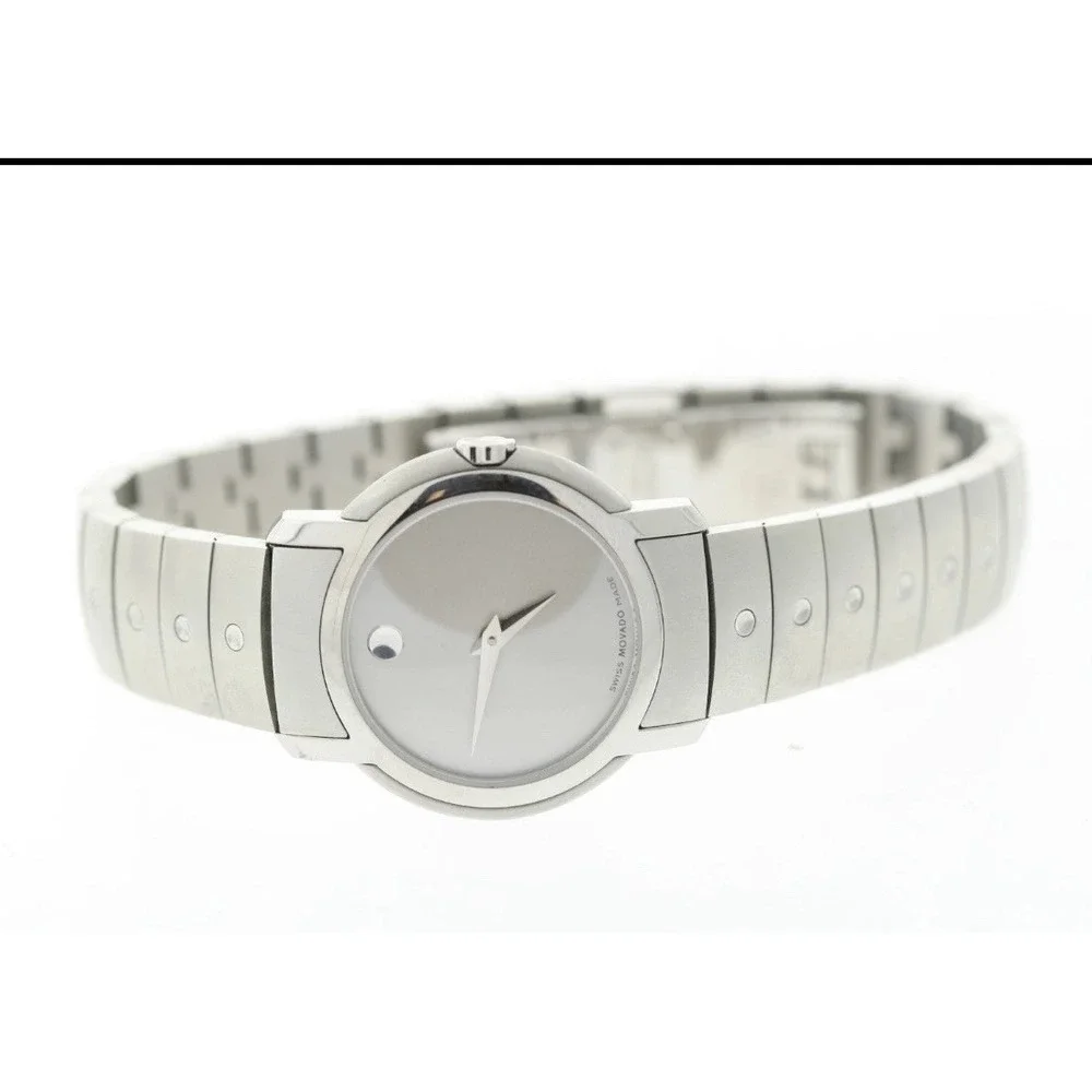 Ladies Movado 0605645 SL Stainless Steel Silver Dial Watch‎